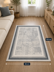 Nordic Frame Tæppe – Grå/Hvid 90 x 120 cm