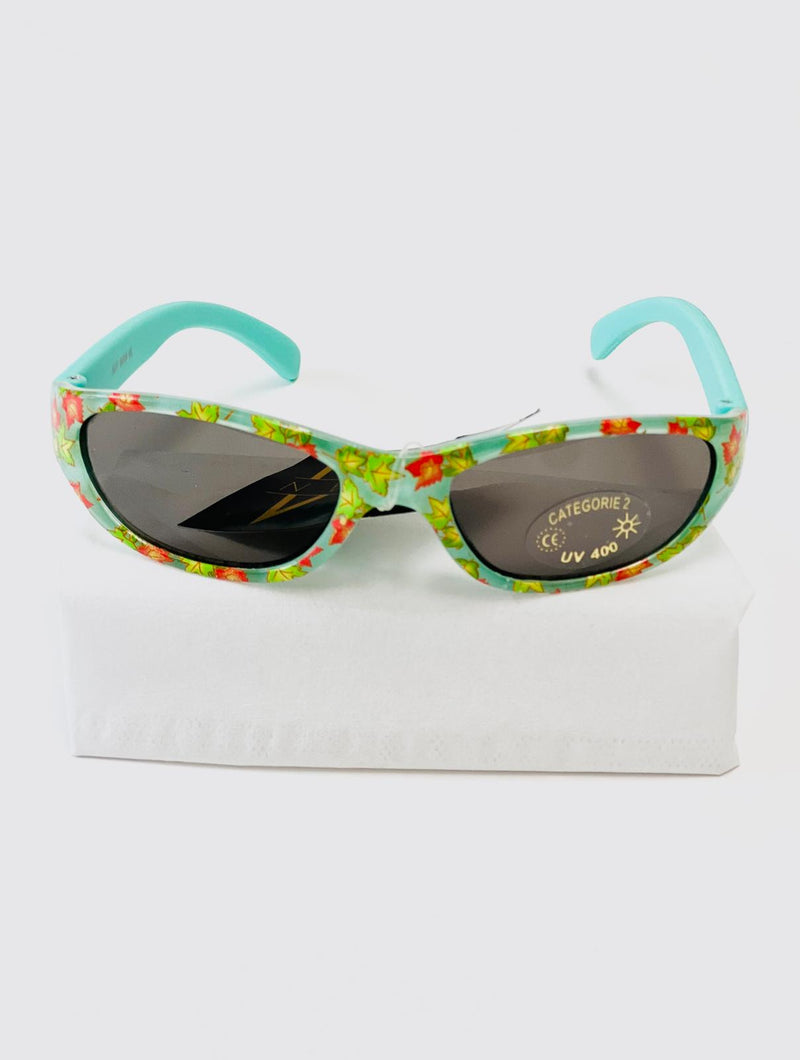 Children's sunglasses UV - Turquoise with autumn leaves