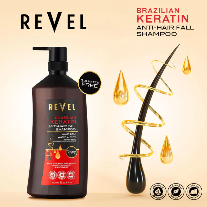 Revel 1000ml Shampoo Brazilian Keratin, sulfatfri