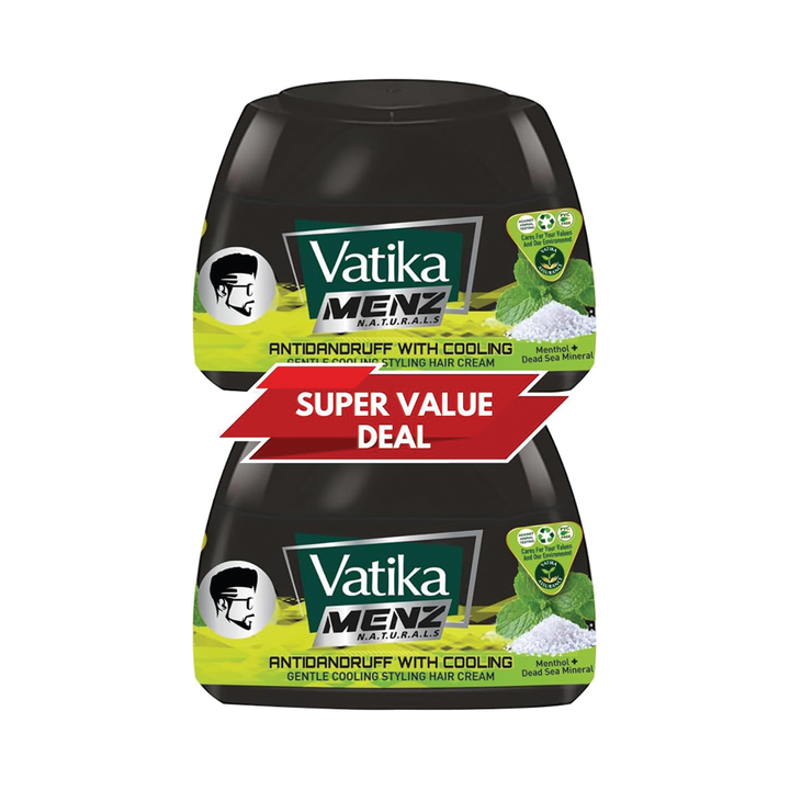 Vatika (2 x 140ml) Menz Antidandruff with Cooling Hair Cream - 2-pak Mentor & Deadsea Miniraler