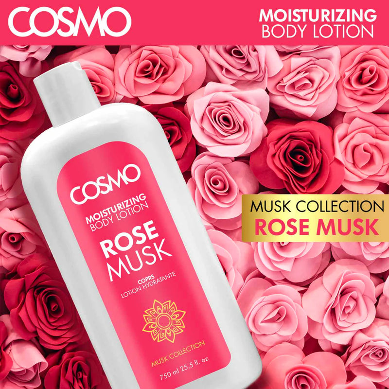 Cosmo 750ml Bodylotion Rose Musk, Fugtgivende creme