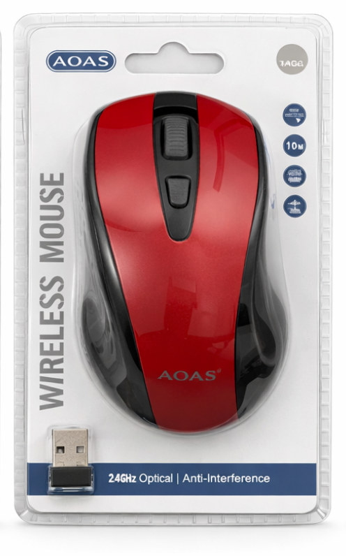 AOAS - Trådløs mus - batteridrevet (vælg farve)