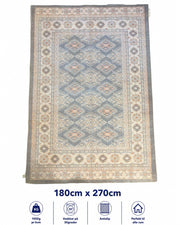 Stilrent tæppe 180x270 cm -  Vintage Nomad Blue