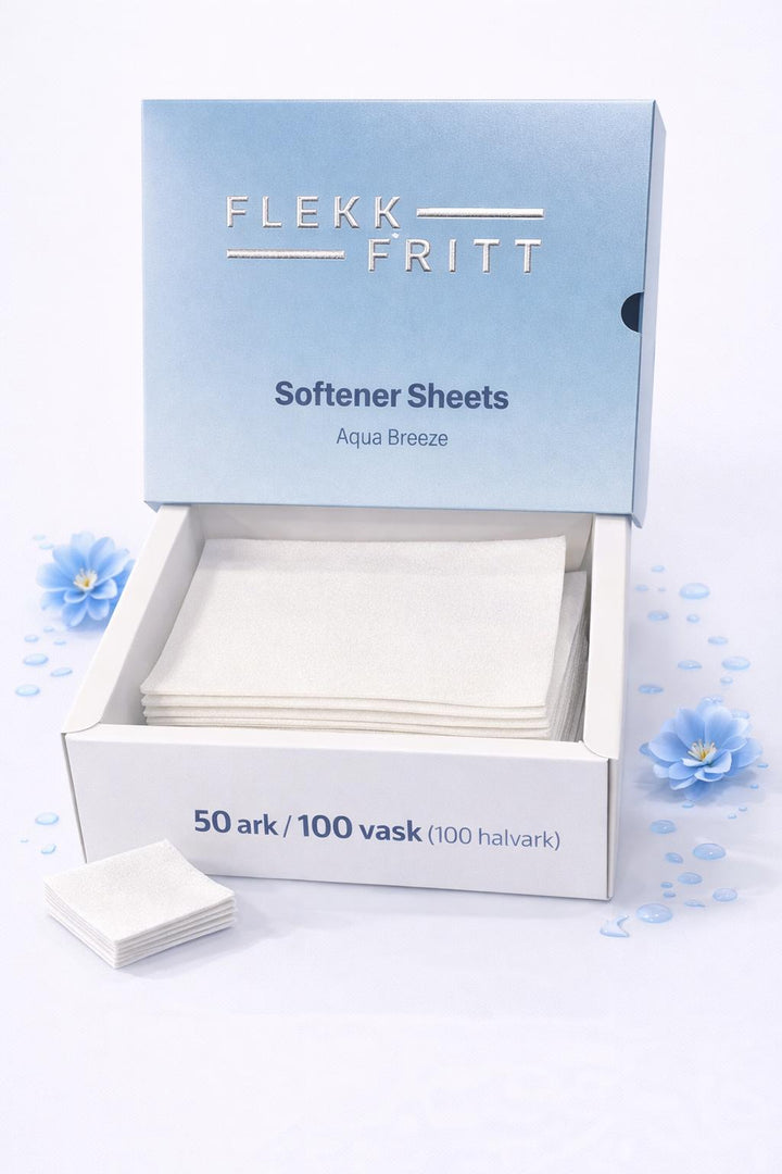 Flekk Fritt Blødgøringsark – Aqua Breeze (100 vaske / 100 halvark)