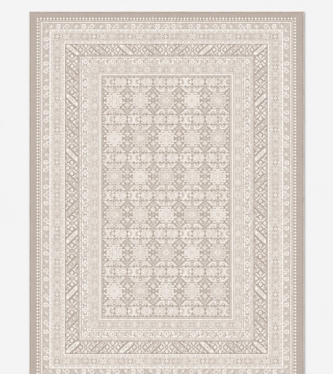 Nordic Heritage Tæppe - 200x300 cm Lysegrå & Grå med Klassisk Mønster