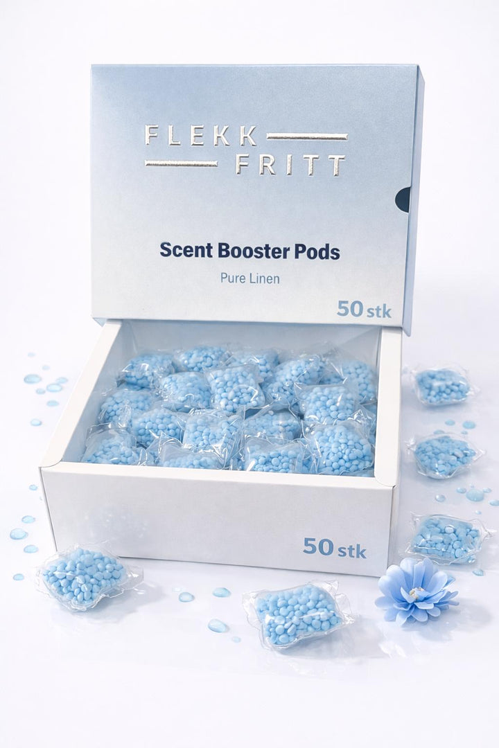 Flekk Fritt Scent booster vaskeperler – Pure Linen (50 poser/kapsler)