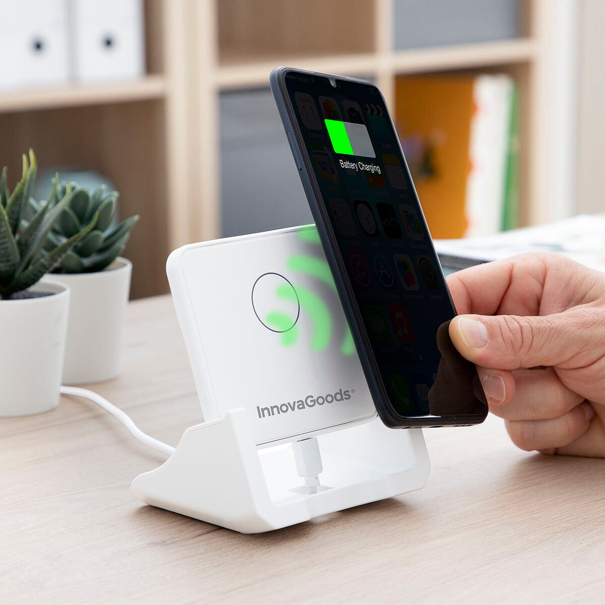 Pomchar Multi-Position Trådløs Oplader med Støttebase – InnovaGoods
