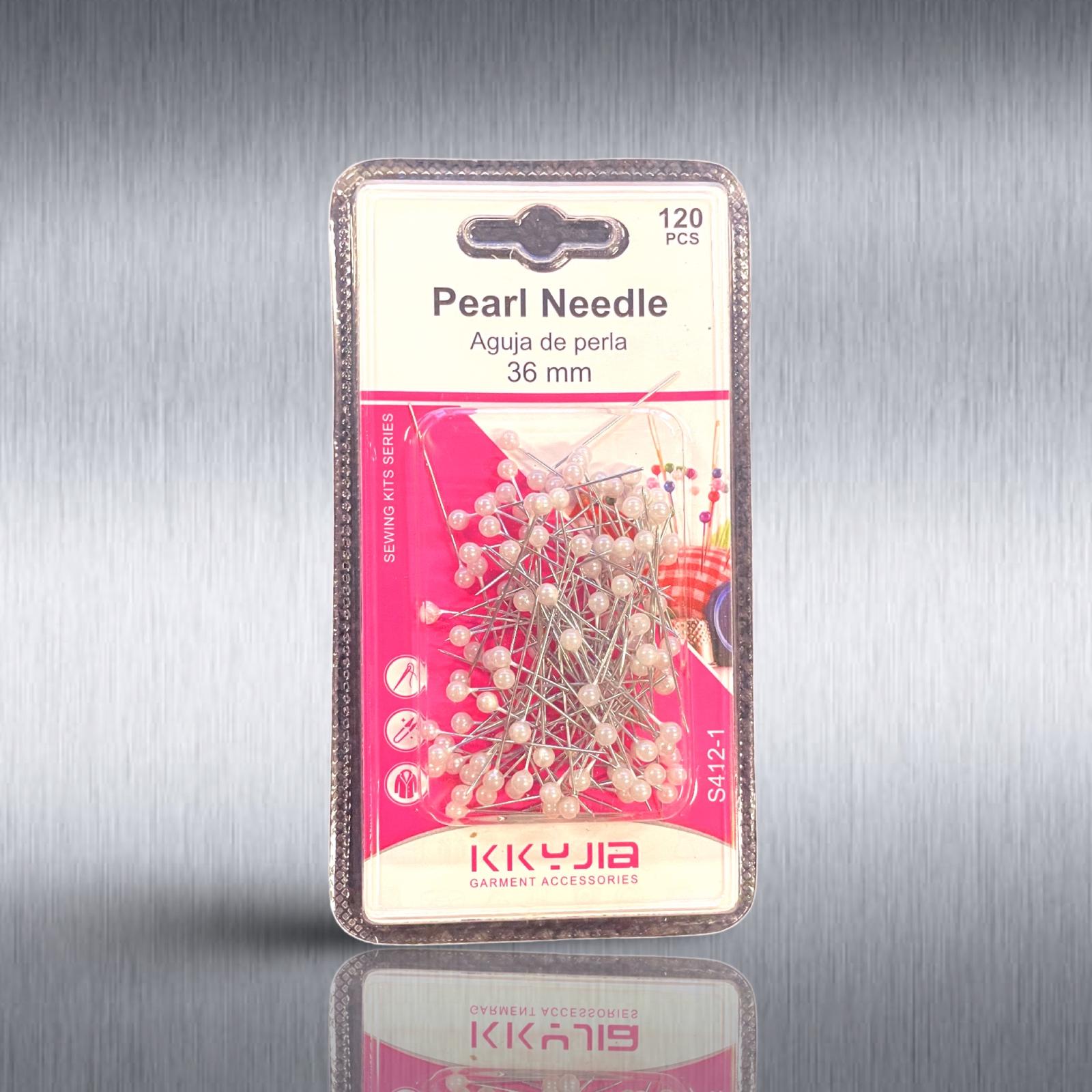 Perle nåle 120 stk 36mm - Hvid perle
