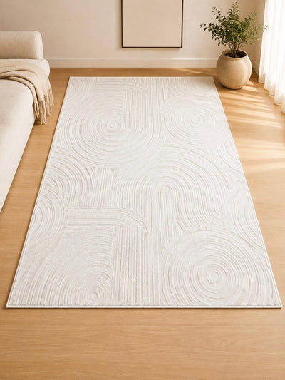 Velour Tæppe 160x230 cm Kaninhår Look – Kold Hvid