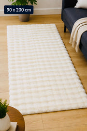 Velour Bubble Løber 90x200 cm – Hvid