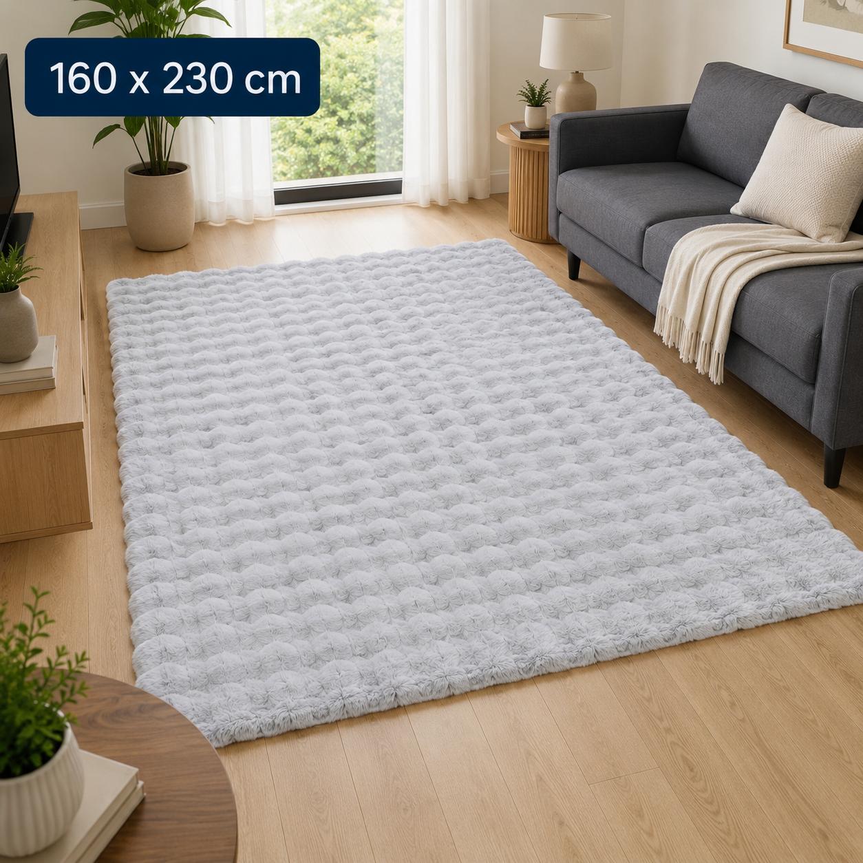 Velour Bubble Tæppe 160x230 cm – Cloud Grey