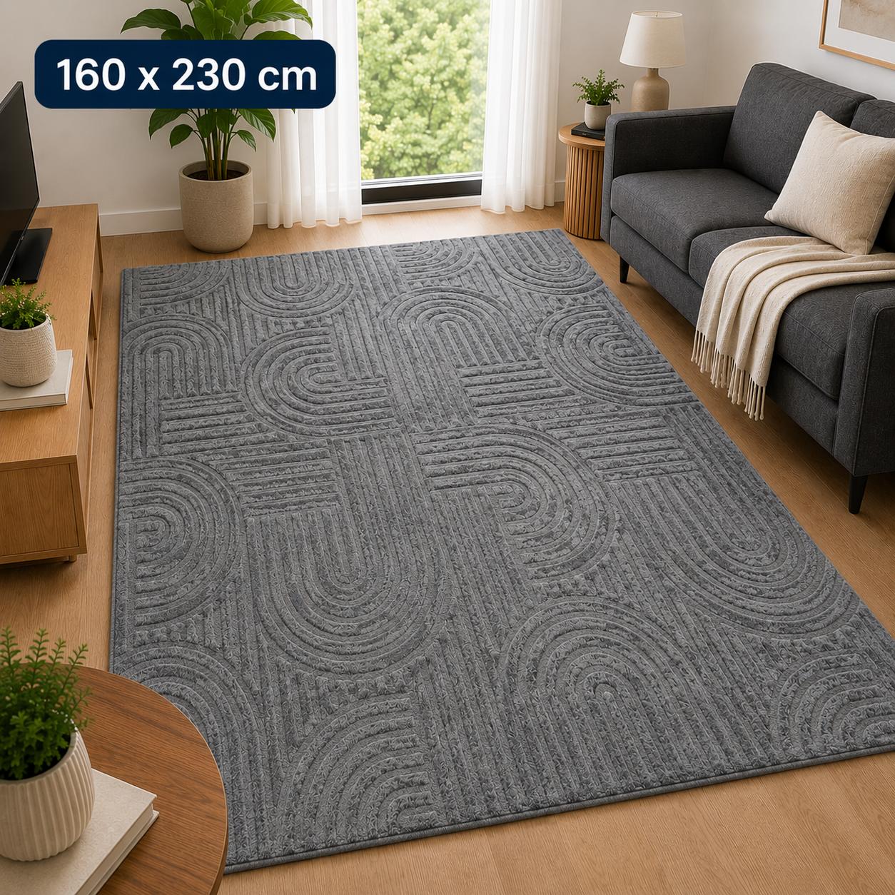 Geo Arch Tæppe 160x230 cm – Storm Grey