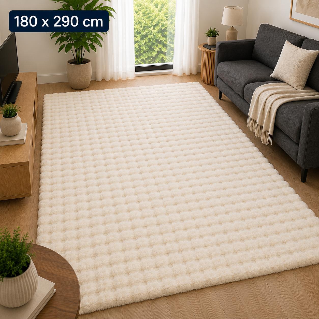 Velour Bubble Tæppe 180x290 cm – Soft Sand