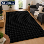Velour Bubble Tæppe 180x290 cm – Deep Black
