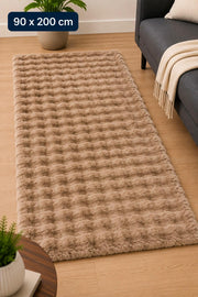 Velour Bubble Løber 90x200 cm – Teddy Caramel