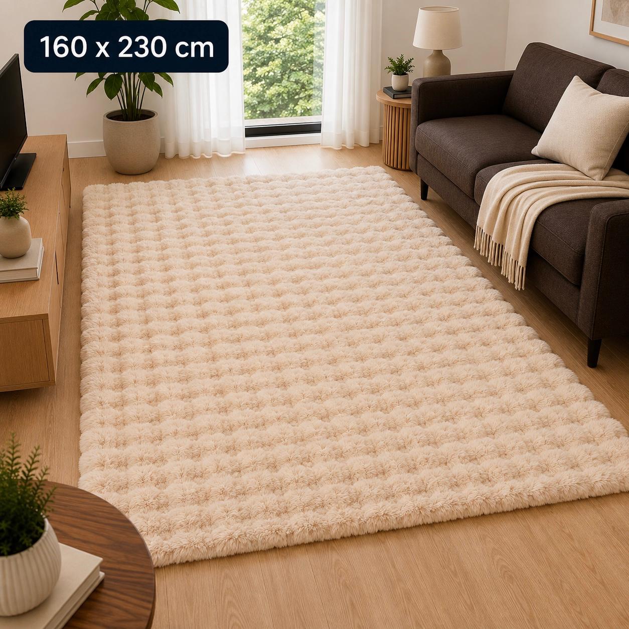Velour Bubble Tæppe 160x230 cm – Desert Sand