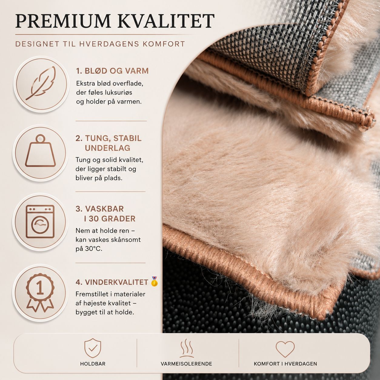 Velour Bubble Løber 90x200 cm – Cloud Grey