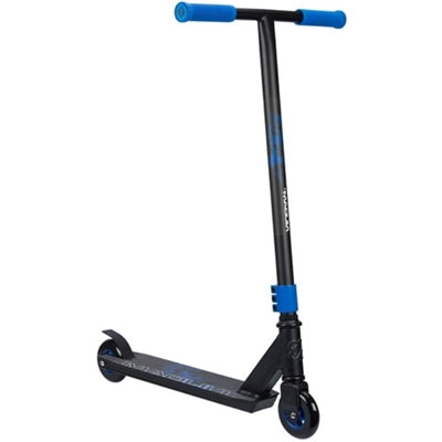 Løbehjul, trick, sort/blå, gummihåndtag, 65x12x48cm