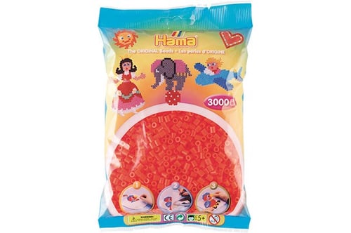 Hama Midi Perler 3000stk Neon Rød