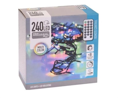 Lyskæde 240 LED Farvet