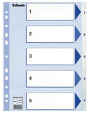 Register A4 1-5 Plast Hvid (20) ⎮ 5902812001327 ⎮ RZ_002523 