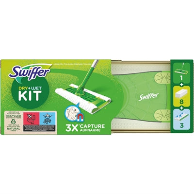 Swiffer Starter Floor Stick + 8 Dry + 3 Wet Wipes