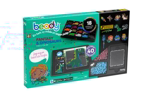 Beady - Fantasi & Dinosaurer - 4.500 perler + 4 plader