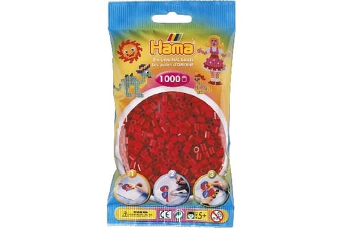 Hama Midi Perler 1000stk Mørke Rød