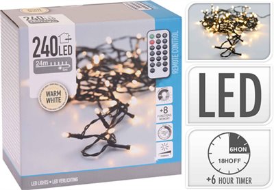 Lyskæde 240 LED Varm Hvid   
