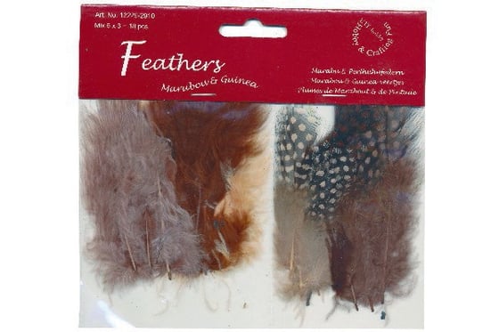 Fjer marabou mix 18stk brune nuancer ⎮ 8716659090041 ⎮ VE_735979 