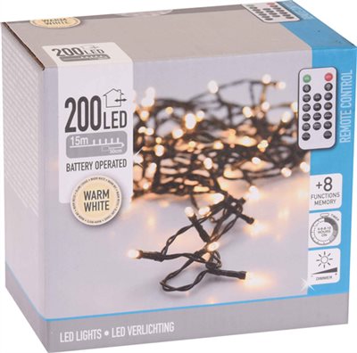 Lyskæde 200 LED til Batt. 