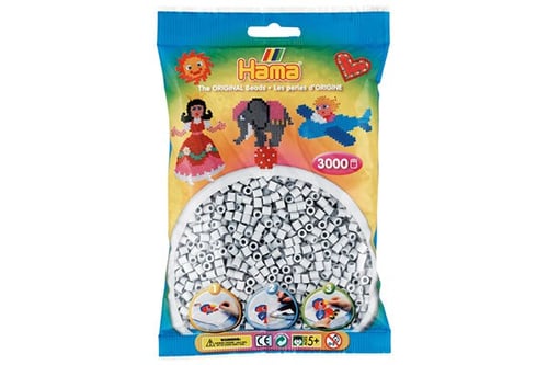 Hama Midi Perler 3000stk Lys Grå