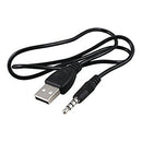 Qnect, USB A 2,0 han - 3,5 Minijack han, 1m, sort