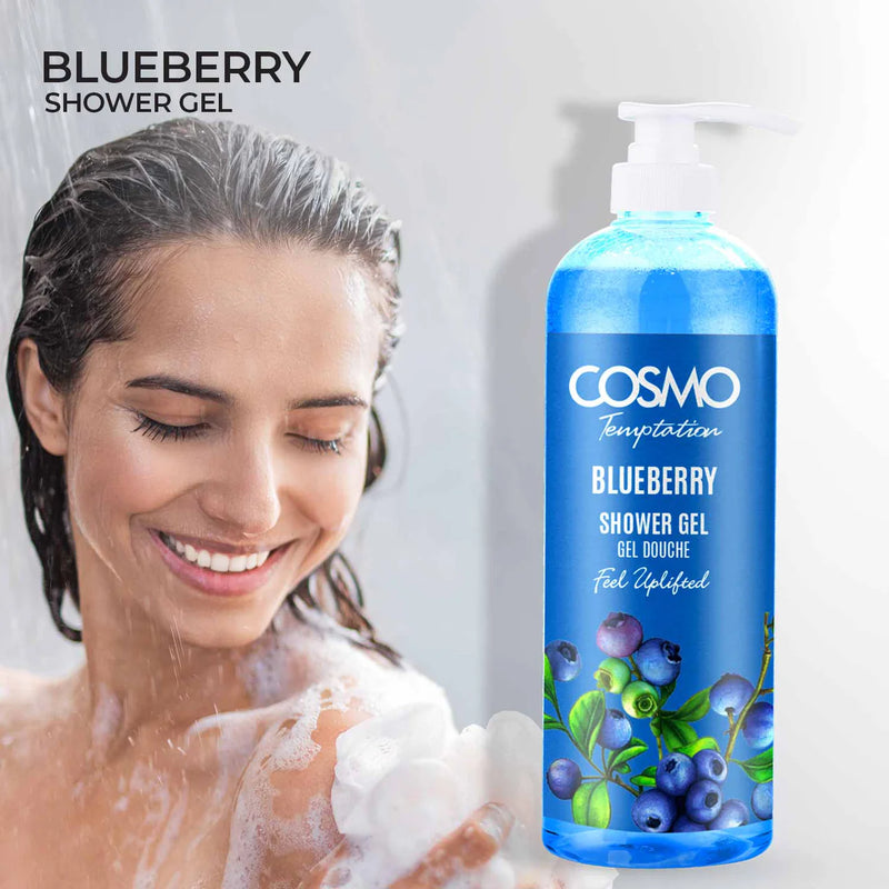 Cosmo 1000ml Showergel pumpe Blåbær