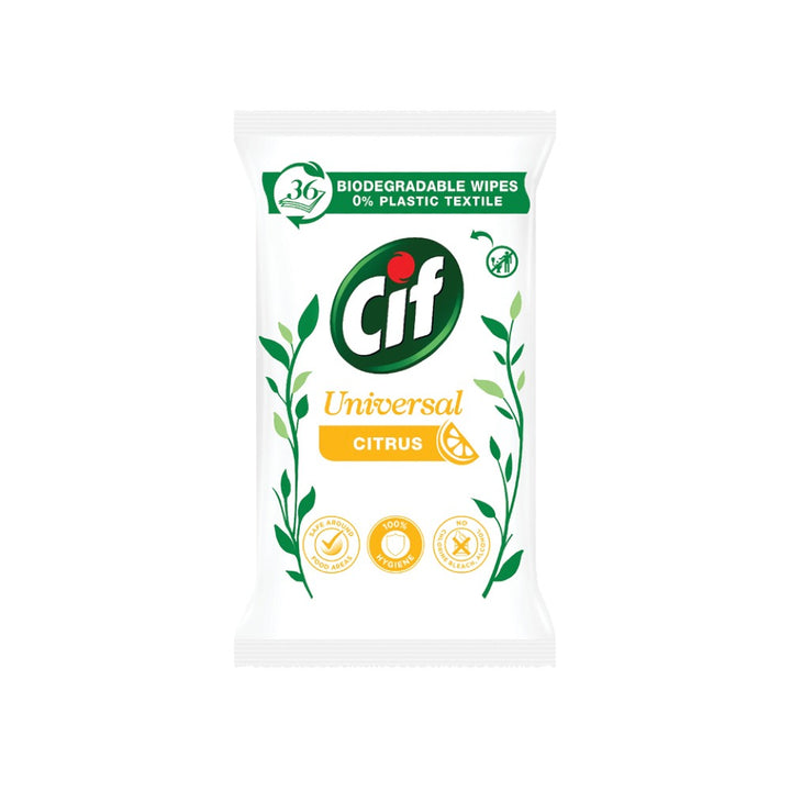 Cif - Biodegradable Cleaning wipes citrus 36s.