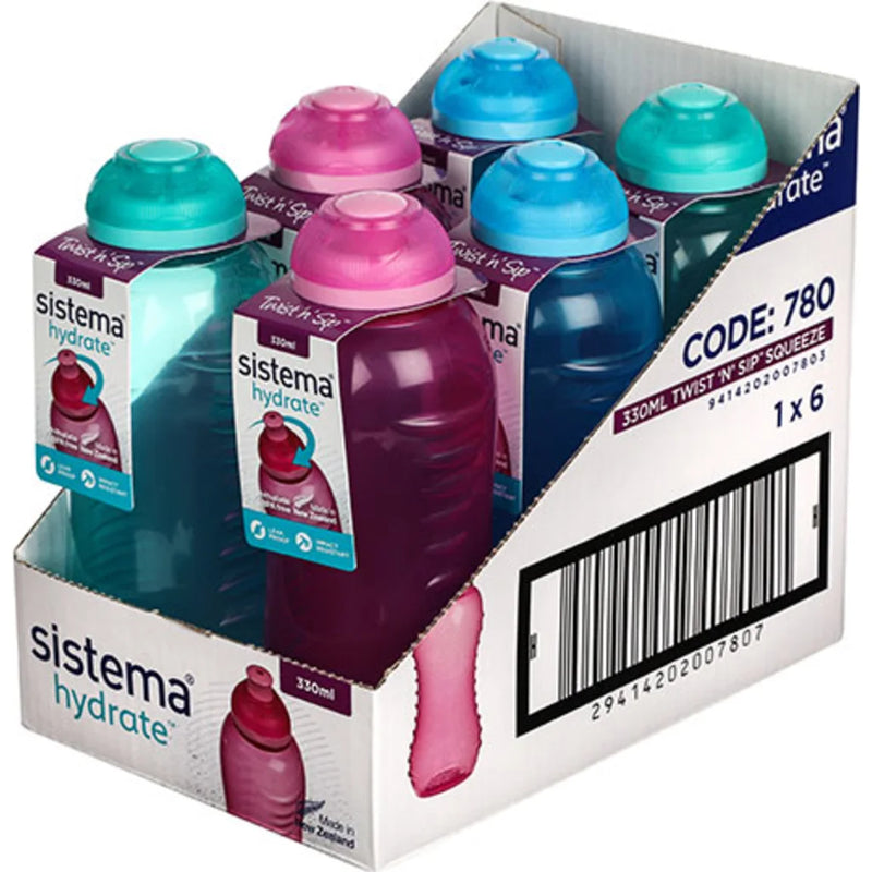 Sistema (1 flaske) Hydrate Twist n Sip Drikkedunk 460ml - Vælg farve