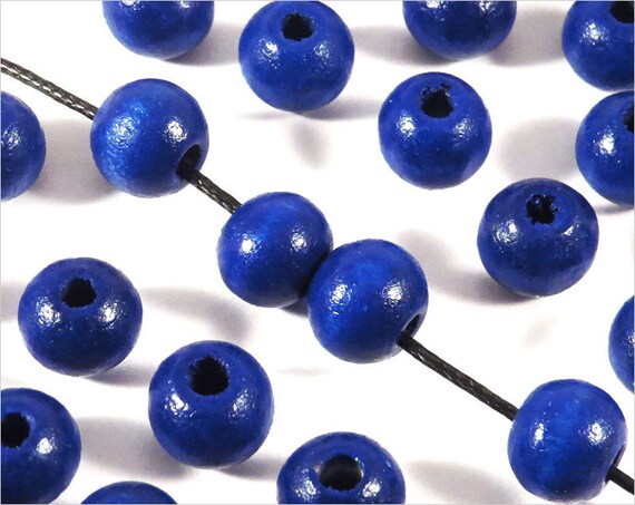 Wooden beads 10mm 1000 pcs with blue