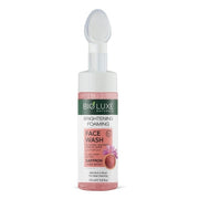 BioLuxe Foaming facewash, ansigtssæbe, pumpe med børste 175ml Saffron + Rosenvand