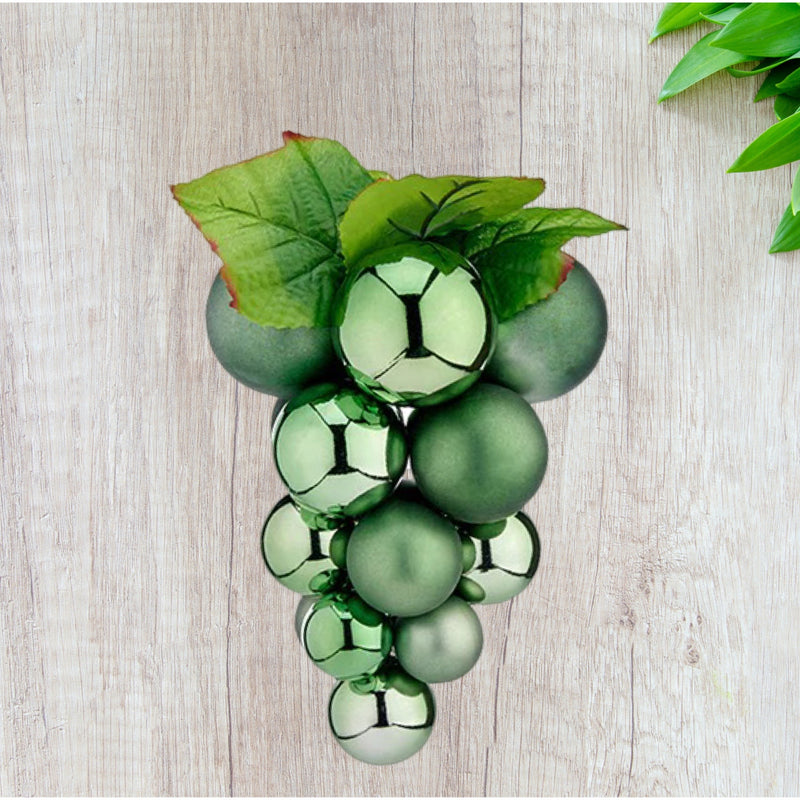 Ball decoration Grape With Leaves 24x18cm - Green