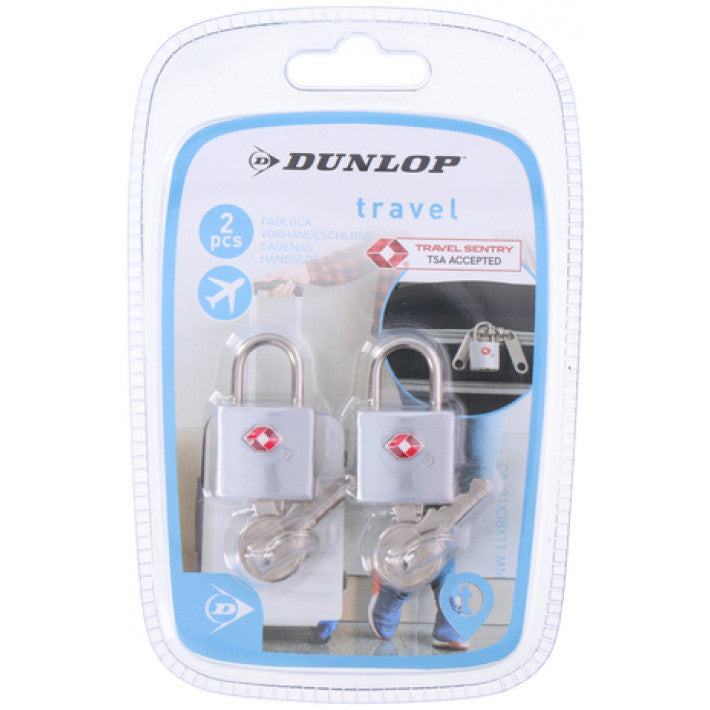Dunlop - 2 Padlocks/Suitcase locks Incl. 2 keys per Lock