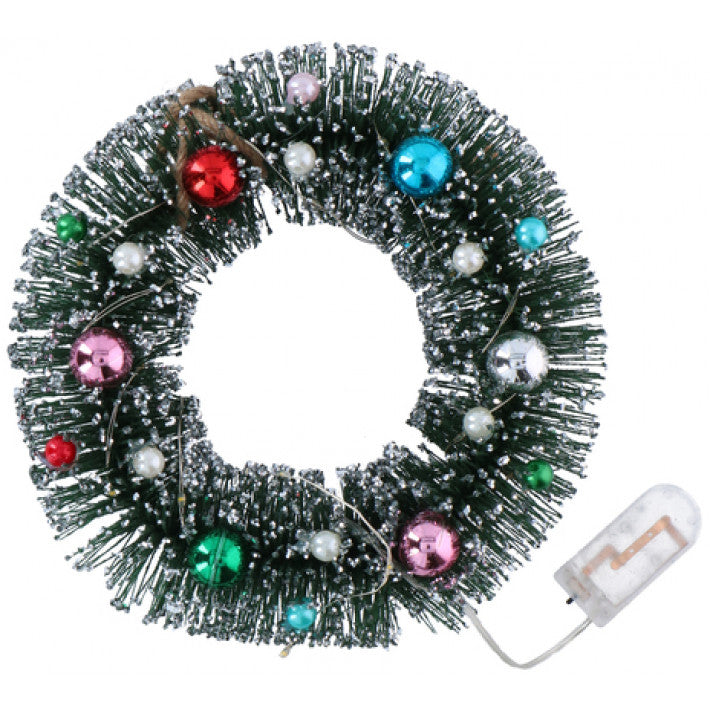 Christmas Gifts - 18.5 cm Christmas wreath with 20 led light spots including batteries