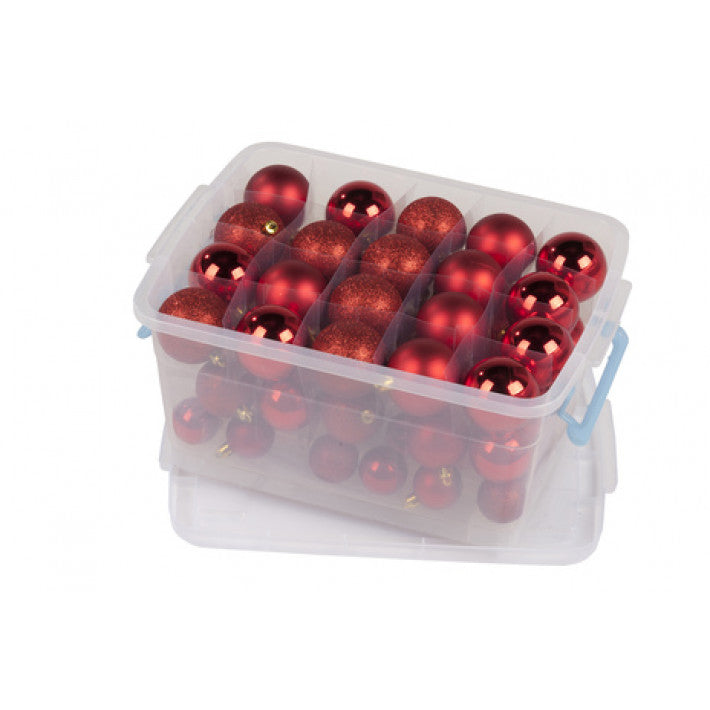 Christmas gifts - Christmas balls in box 70 balls mixed 6/5/4 cm