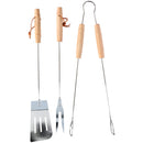 BBQ - rustfristål tilbehørsæt 3foreskellige med træhåndtag 40cm