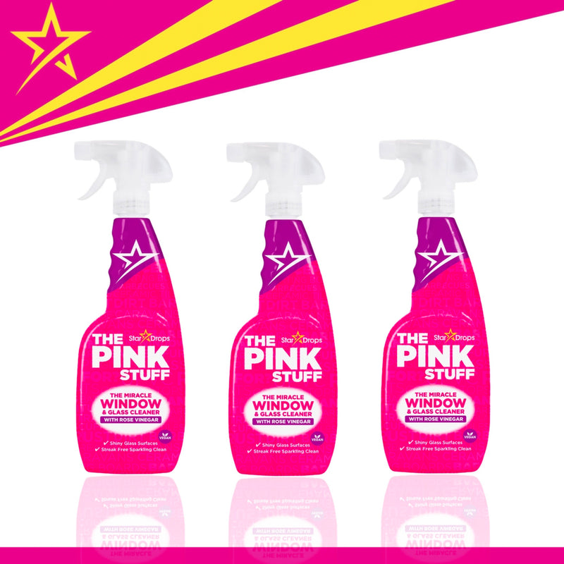 The Pink Stuff - Set With 3 Window Spray 750ml - With Rose Vinegar