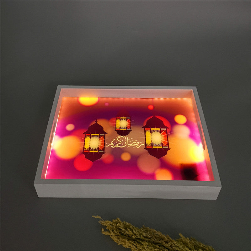 Ramadan Serving Tray Large 40x30cm - With LED Light