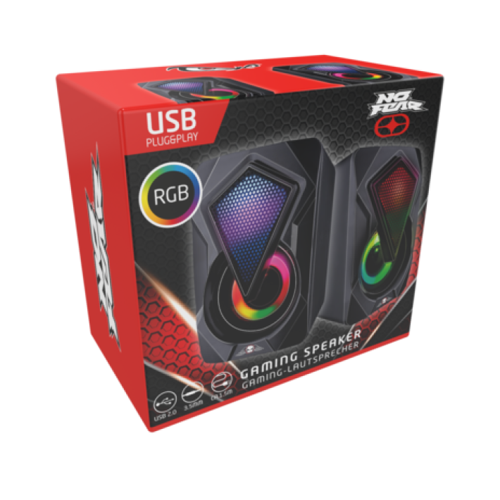 No Fear - Gamer speakers with multi-colored LED lighting