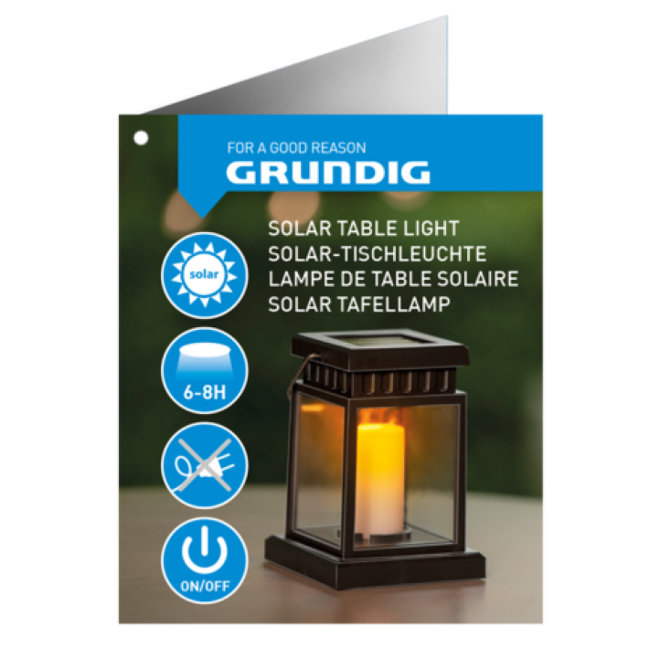 Grundig - Solar table lamp 12.5 x 9 cm