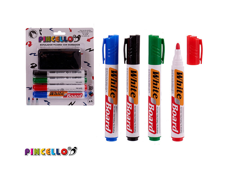 Set 4 markers 4 colors with eraser