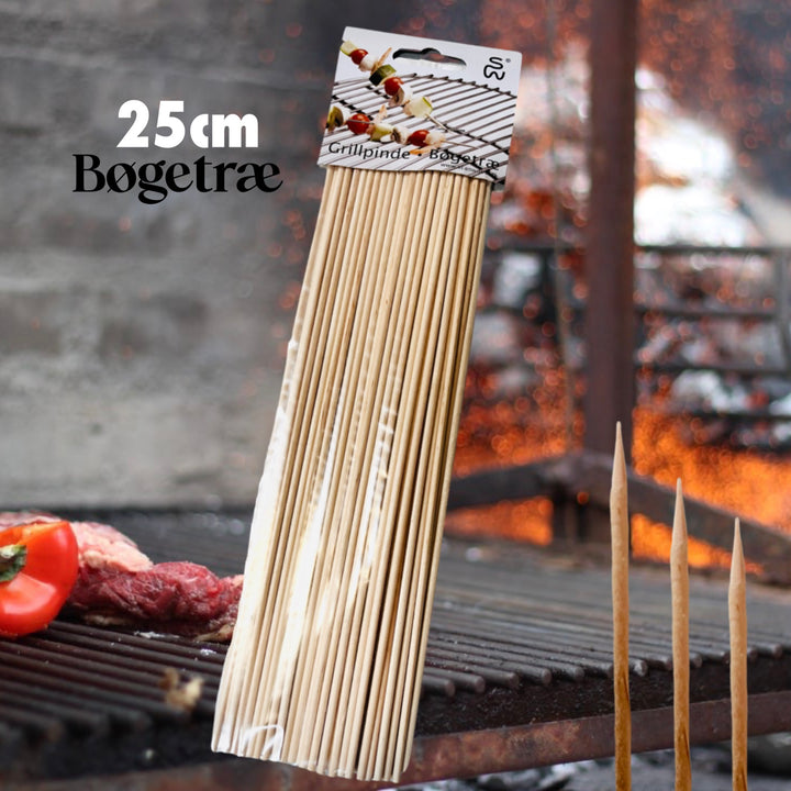 DS - Beech wood BBQ skewers 40pcs - 25cm