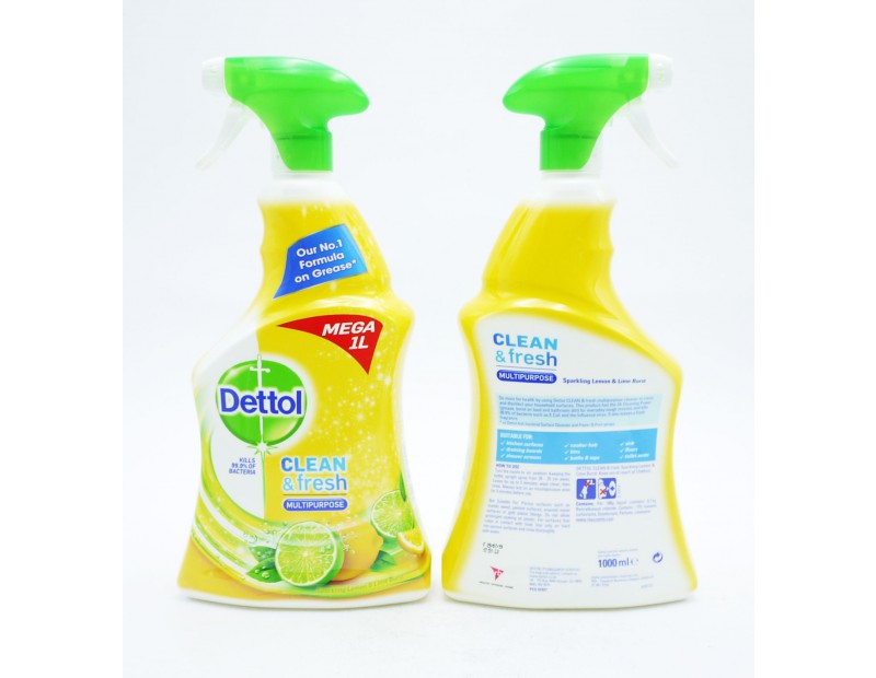 Dettol - Clean & Fresh Multi Rengørings Spray (Citrus) 1liter - Dollarstore.dk